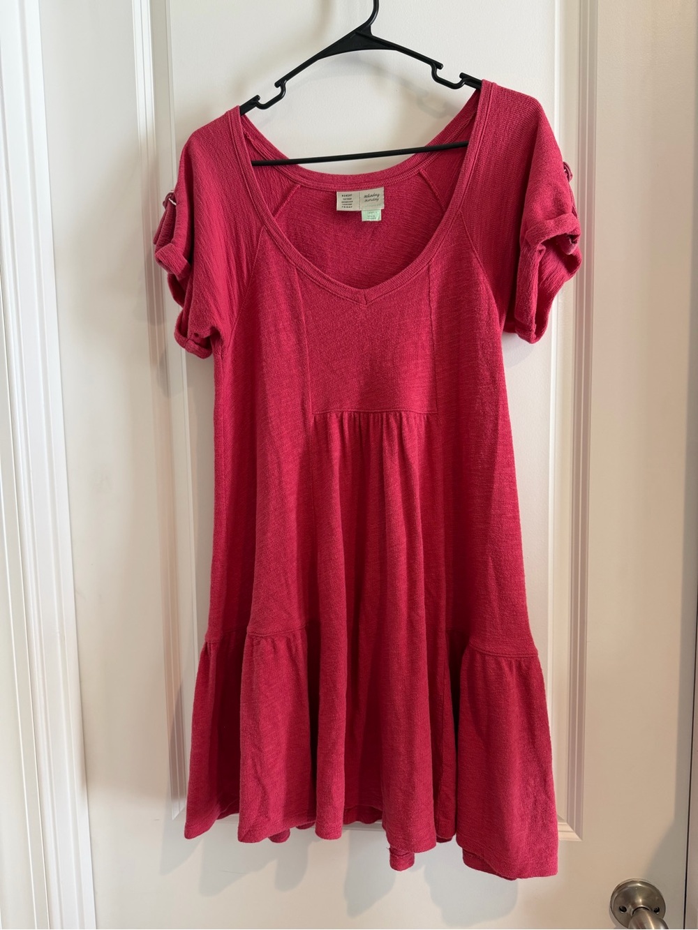 Saturday Sunday By Anthropologie Tiered Mini Dress in Raspberry Pink